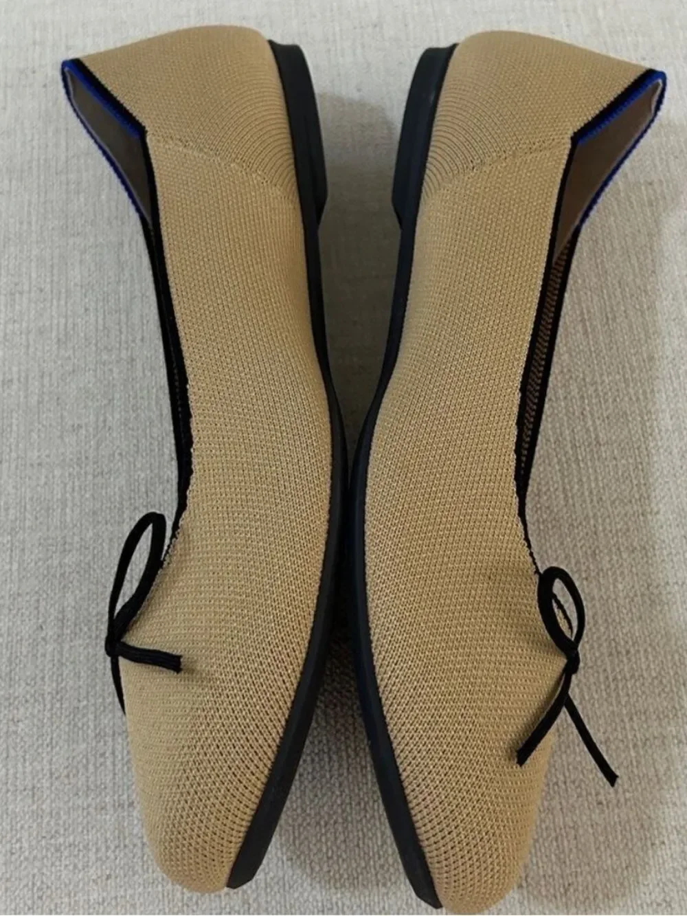 Rothy's Ballet Flats In Beige & Black, Size 10.5, NWOT display pair